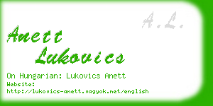 anett lukovics business card